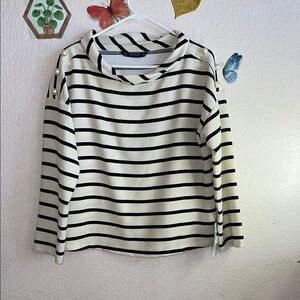 Zara Black and White Sailor Collar Sweatshirt